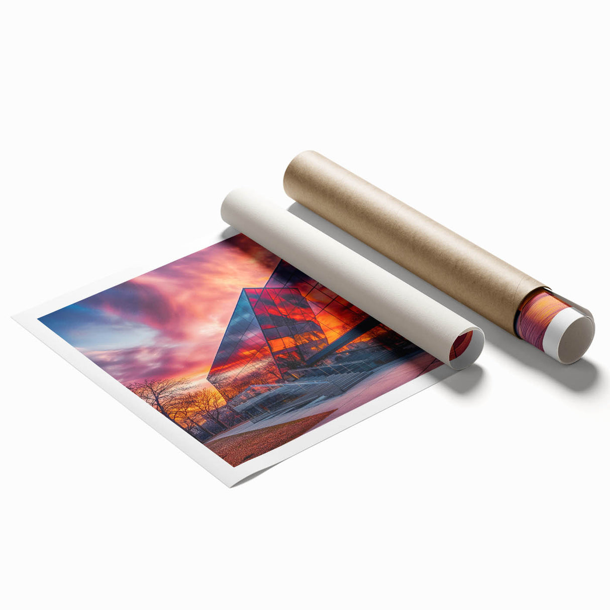 Extra large rolled print of a floral art design, using muted earth tones, ideal for classy bathroom wall art.