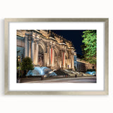 Abstract textured art print in muted gray, ideal for modern bedroom ambiance, framed with silver mat.