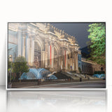 Art deco poster featuring geometric patterns in muted gold and white tones, framed acrylic, ideal for nursery wall decor.