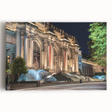 Large black and white photo of an architectural museum on stretched canvas, ideal for kitchen wall art.