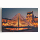 Large black and white stretched canvas of architectural museums, ideal for kitchen wall art.