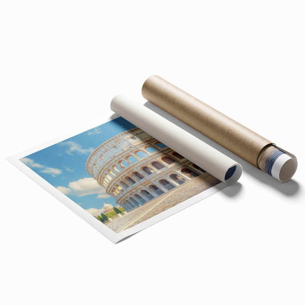Extra large rolled print featuring delicate floral art in soft pastel colors, ideal for classy bathroom wall art.