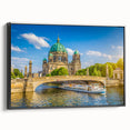 Black and white vintage poster art of a cityscape on framed canvas, ideal for bedroom wall decor.