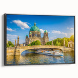 Black and white vintage poster art of a cityscape on framed canvas, ideal for bedroom wall decor.