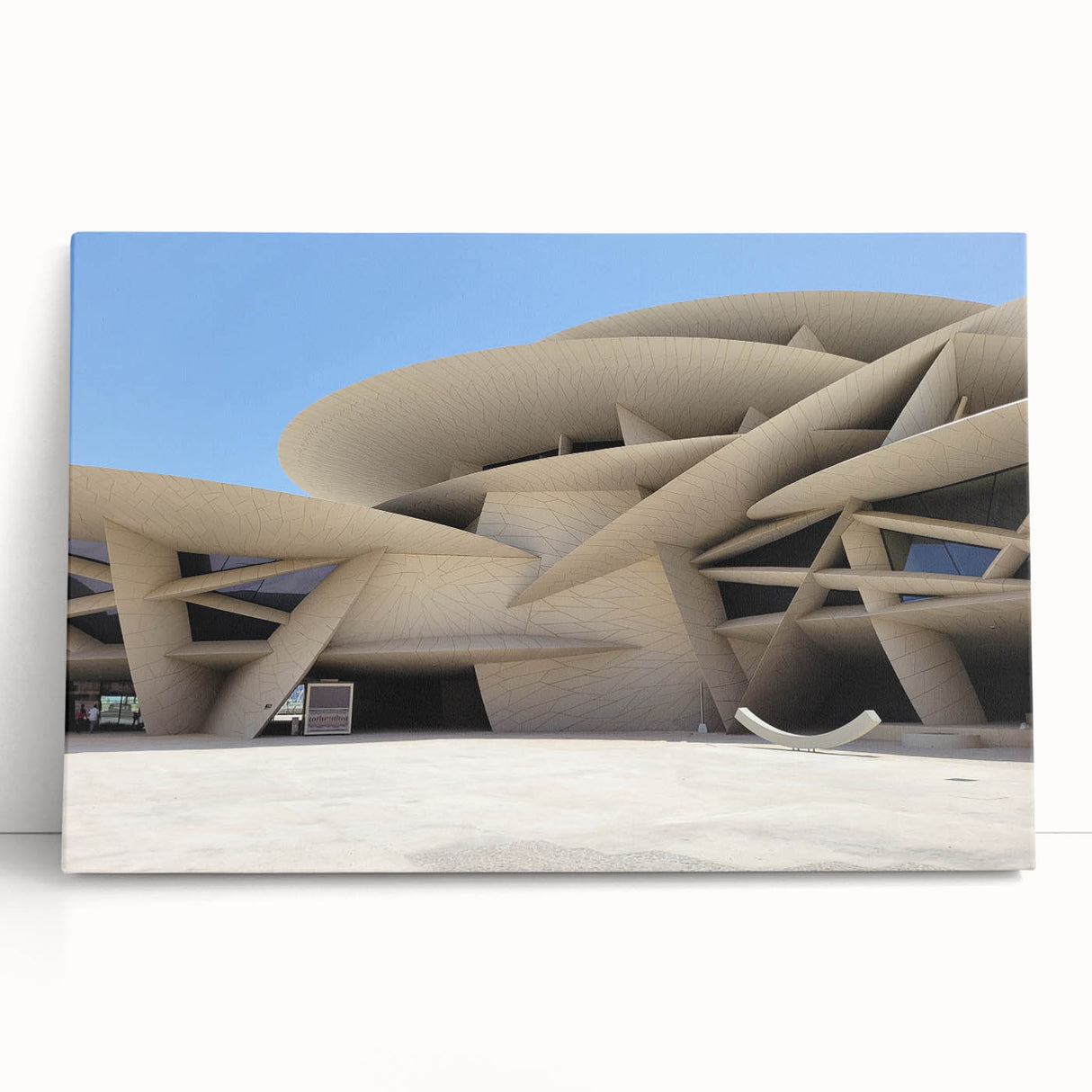 Black and white large art print of architectural designs on stretched canvas, ideal for kitchen wall art or bedroom.