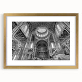 Extra large abstract art print in gold frame, featuring textured swirls in neutral tones, ideal for living room decor.