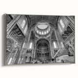 Framed canvas landscape art painting featuring a vintage poster of colorful.