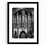 Extra large abstract art print featuring textured, colorful shapes on a black framed canvas, ideal for living room decor.