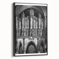 Black and white framed canvas featuring a vintage poster art style landscape, ideal for bedroom wall decor.