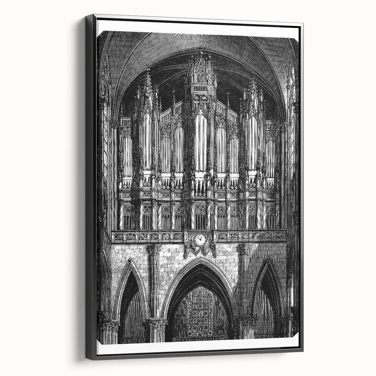 Black and white framed canvas featuring a vintage poster art style landscape, ideal for bedroom wall decor.