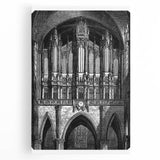 Black and white large art print of architectural designs on stretched canvas, ideal for kitchen wall art.