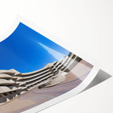 Extra large wall art featuring line art flowers on a rolled print, using monochrome colors.