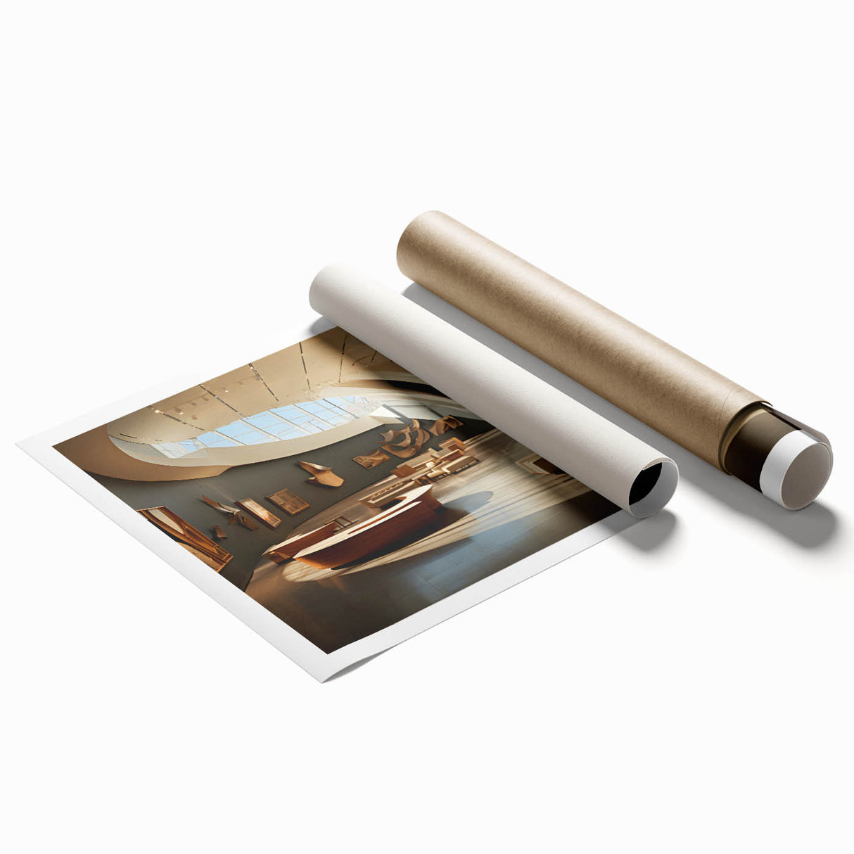 Extra large rolled print featuring a floral design in soft pastel hues, ideal for classy bathroom wall art.
