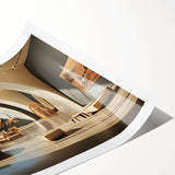 Extra large wall art featuring line art flowers in black on a white background, printed on rolled canvas.