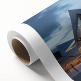 Art deco poster featuring a geometric pattern in muted gold and teal, printed on rolled canvas, ideal for nursery wall art.