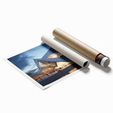 Extra large rolled print featuring a detailed floral design in soft pastel shades, ideal for classy bathroom wall art.