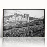 Art deco palace design in silver and gray tones on framed acrylic, ideal for modern nursery wall art.