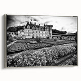 Vintage poster art of a palace design in vibrant colors on a framed canvas, ideal for living room decor.