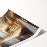 Extra large wall art featuring line art flowers in black on white, rolled print, ideal for large living room decor.