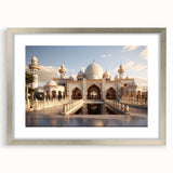 Abstract art print featuring a geometric design in silver and black, framed with a silver mat.