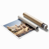 Extra large rolled print featuring a detailed architectural palace design in muted earth tones.