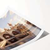 Extra large rolled print featuring line art flowers in black on a white background, suitable for large living room wall art.