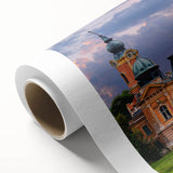 Art Deco style palace architecture poster in monochrome, printed on rolled canvas.