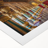 Art deco poster featuring a detailed palace architecture in monochrome, printed on rolled canvas.