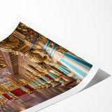 Extra large rolled print of line art flowers in monochrome, ideal for large living room wall art.