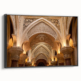 Black and white framed canvas featuring a vintage poster art style landscape painting, ideal for bedroom wall decor.