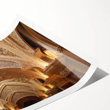 Extra large rolled print featuring line art flowers in monochrome, ideal for large living room wall art.