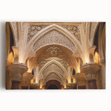 Black and white large art of a palace architecture on stretched canvas, ideal for kitchen wall art.