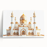 Large black and white photo of a grand palace architecture on stretched canvas, ideal for kitchen wall art or bedroom.