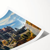 Extra large wall art featuring line art flowers in black on white, rolled print, ideal for large living room decor.