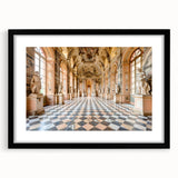 Extra large abstract art print featuring colorful, textured design on a black framed canvas, ideal for living room decor.