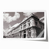 Extra large rolled print of a detailed palace architecture design in muted earth tones, ideal for dining room wall art.