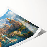 Extra large rolled print featuring line art flowers in black and white, suitable for large living room wall art.