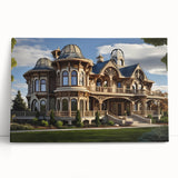 Black and white photo of a palace on stretched canvas, suited for kitchen or bedroom wall art.