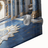 Mid-century modernist large abstract wall art on acrylic glass, featuring geometric shapes in earth tones.