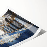 Extra large wall art featuring line art flowers in black on white, rolled print format, suitable for large living room decor.