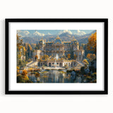 Abstract art print featuring textured, colorful patterns on an extra large canvas, framed in black.