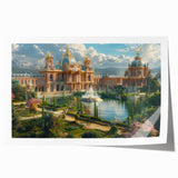 Extra large rolled print of a detailed floral design in soft pastel shades, suitable for dining room or bathroom wall art.