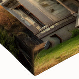 Black and white large art of a palace landscape on stretched canvas, ideal for bedroom wall decor.