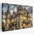 Large art of a grand palace architecture in neutral beige tones on stretched canvas, suitable for kitchen wall art.