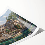 Extra large wall art featuring line art flowers in black and white, rolled print format.