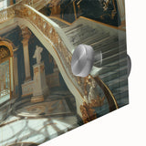 Large abstract wall art in mid-century modernist style on acrylic, featuring geometric shapes in muted colors.