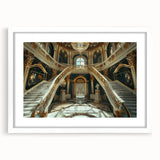 Extra large abstract art print featuring textured designs in muted earth tones on a framed canvas.