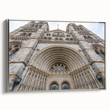 Vintage poster art of a palace in muted grays and silvers on framed canvas, suitable for large living room walls.