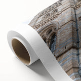 Art deco poster of a palace architecture in pastel shades on rolled canvas, ideal for nursery wall art.