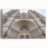 Large black and white stretched canvas featuring an intricate palace architecture design, ideal for kitchen wall art.